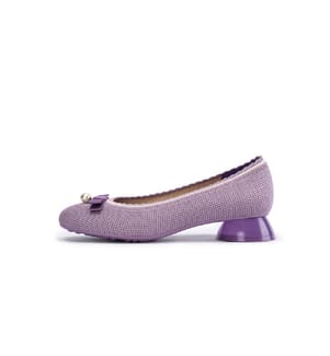 Pearl Bow loafer pumps - Lavender