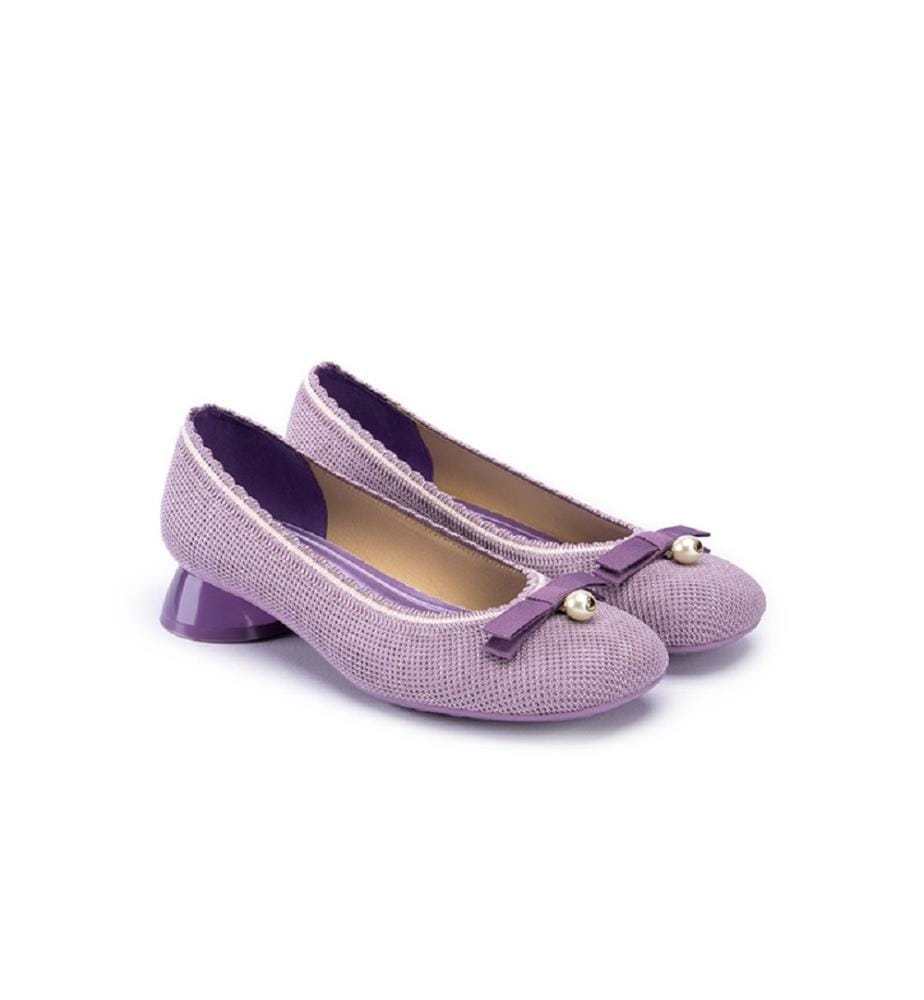 Pearl Bow loafer pumps - Lavender