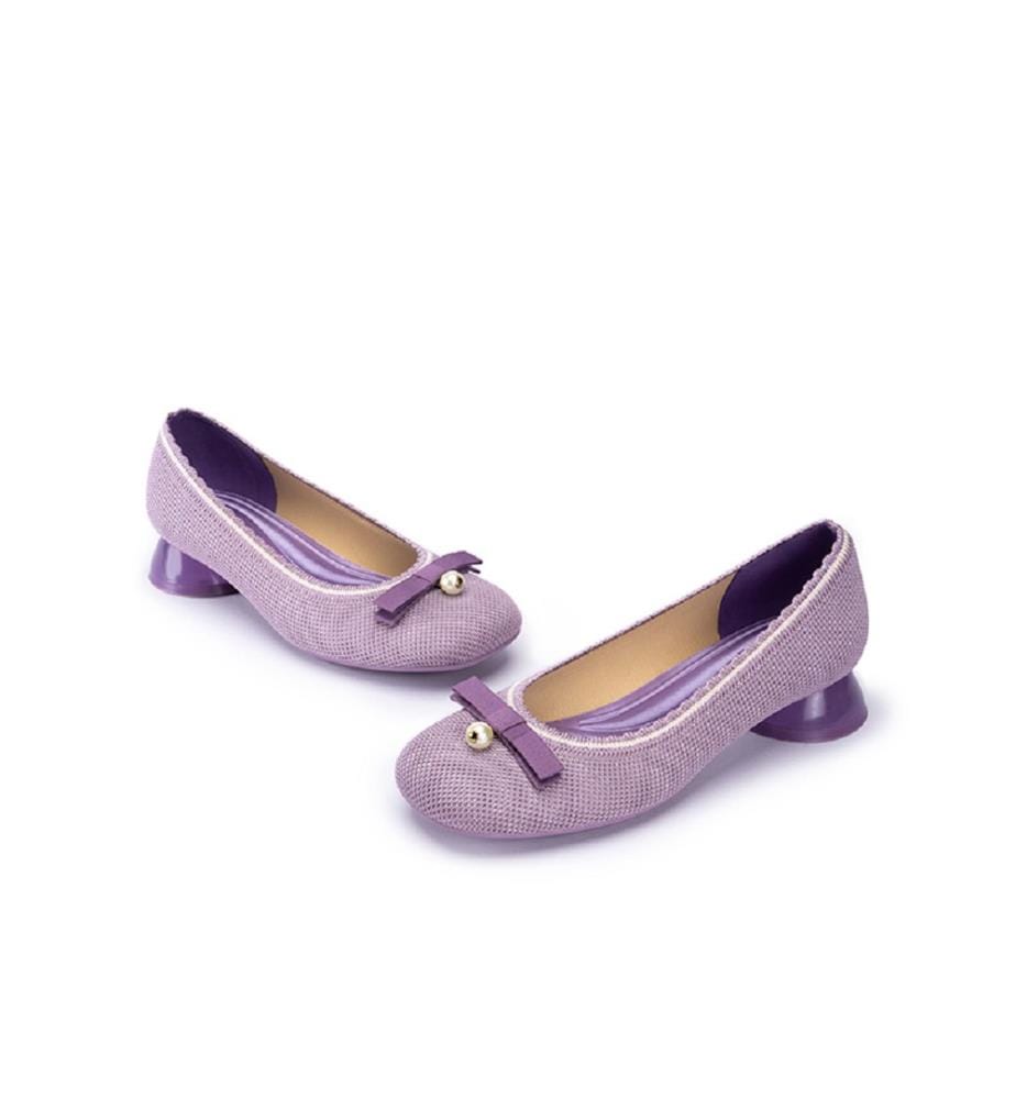 Pearl Bow loafer pumps - Lavender