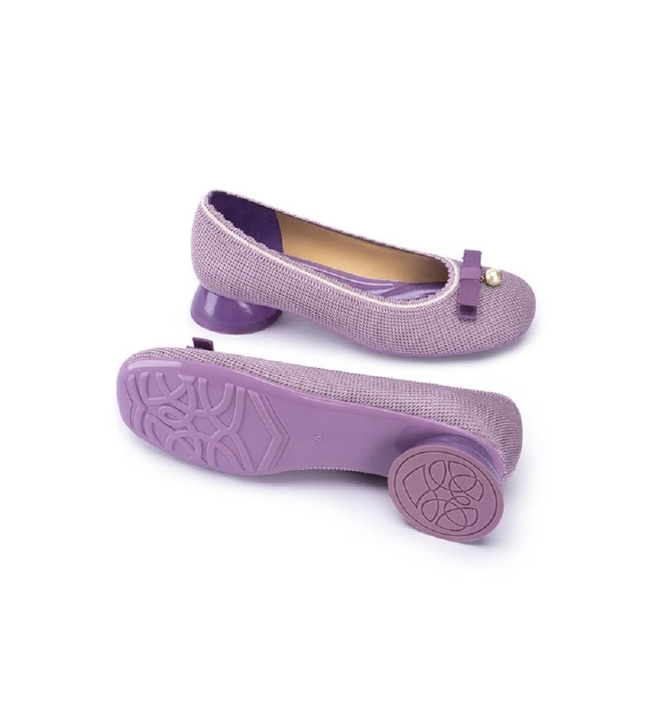 Pearl Bow loafer pumps - Lavender