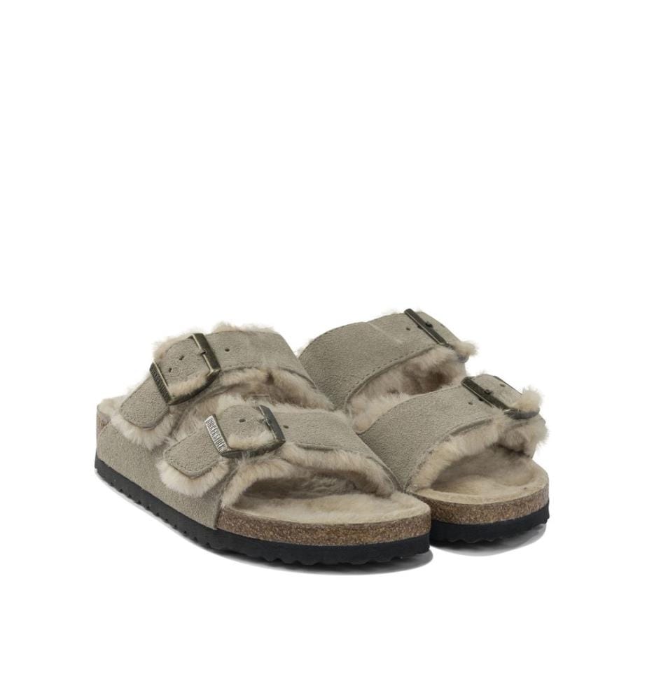 Arizona Shearling Low Sandalen - Grau