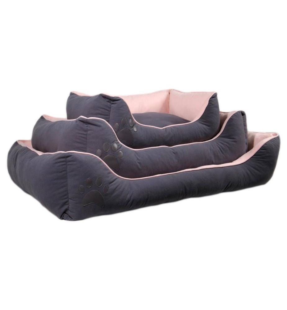 Hund- und Katzenbett Lucy L – Grau und Rosa