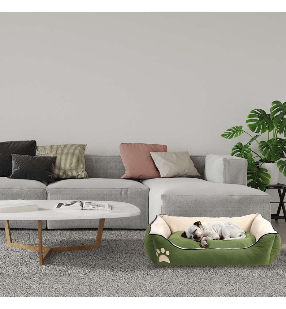 Hund- und Katzenbett Lucy M – Grün und Ecru