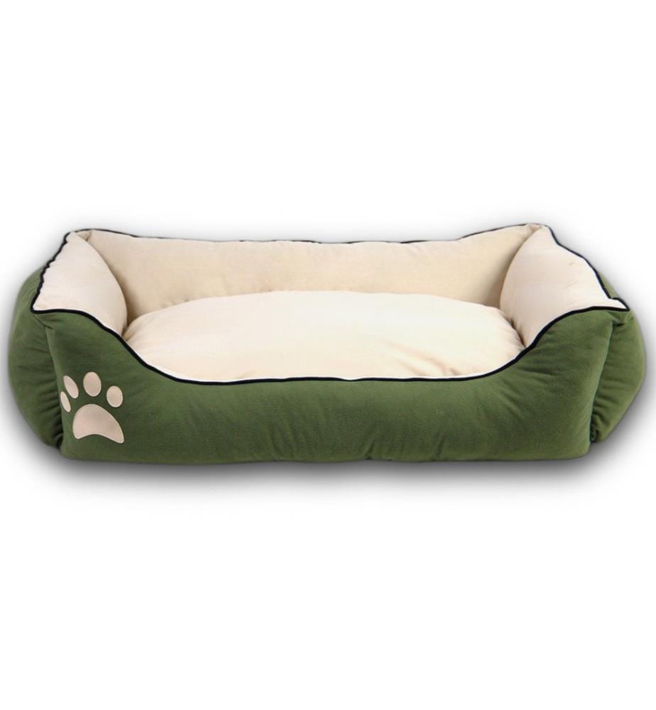 Hund- und Katzenbett Lucy M – Grün und Ecru