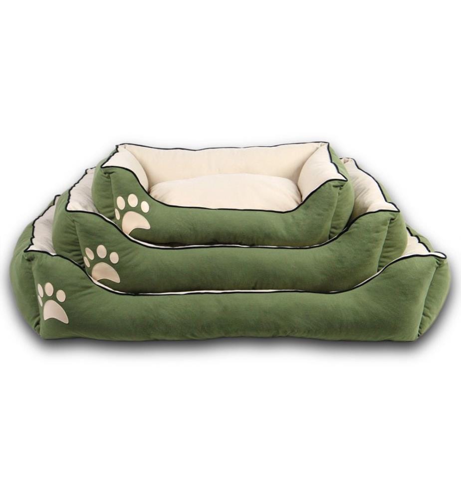 Hund- und Katzenbett Lucy M – Grün und Ecru