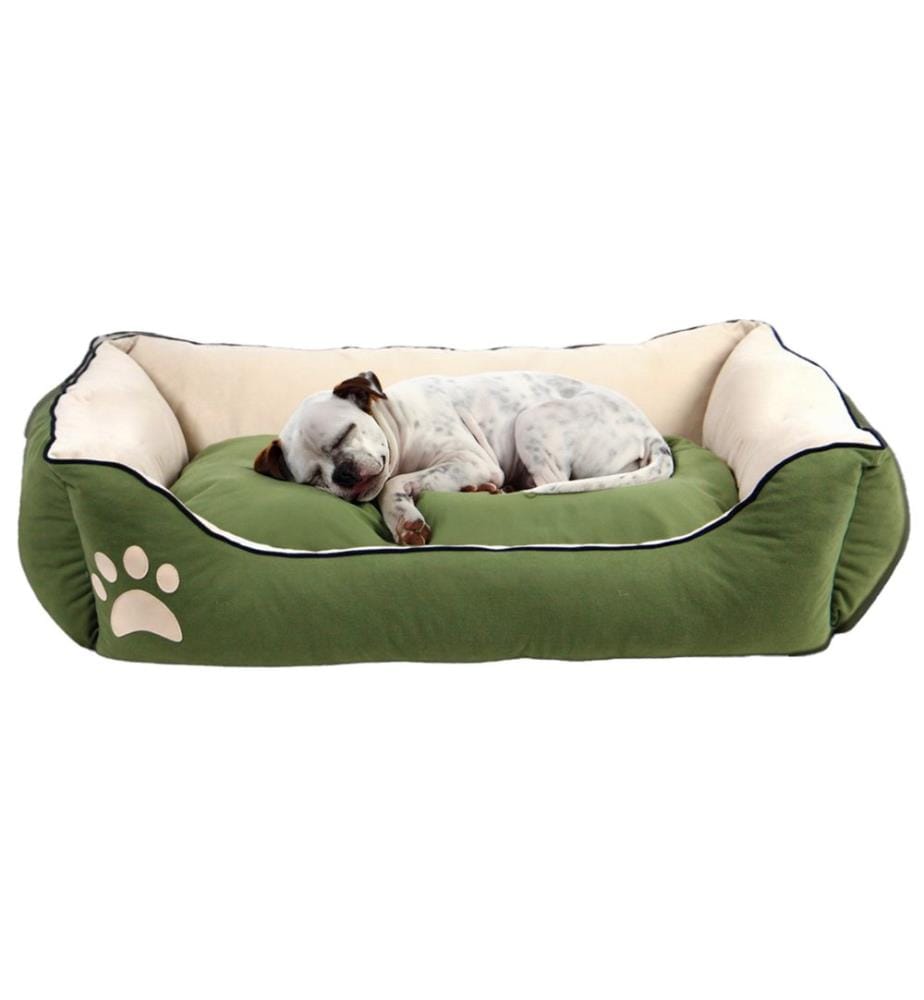 Hund- und Katzenbett Lucy S – Grün und Ecru