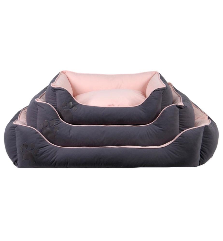 Hund- und Katzenbett Lucy S – Grau und Rosa