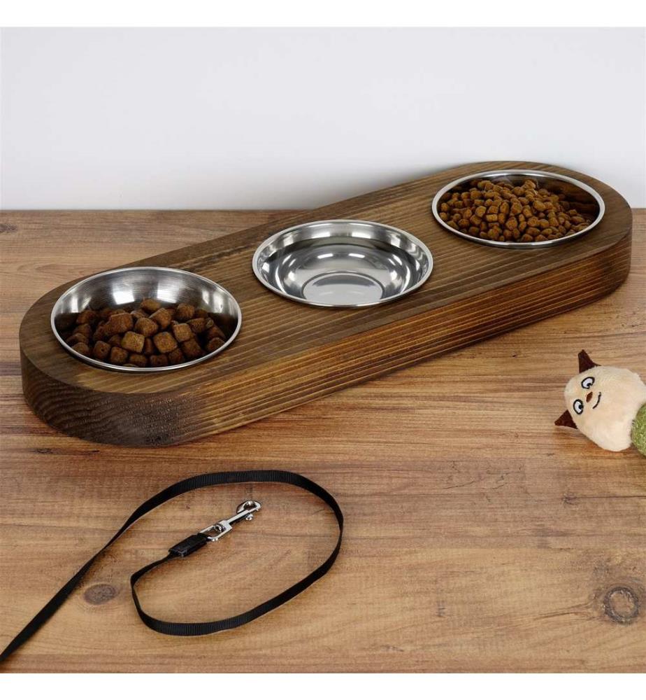 Gamelle pour animaux - Noyer