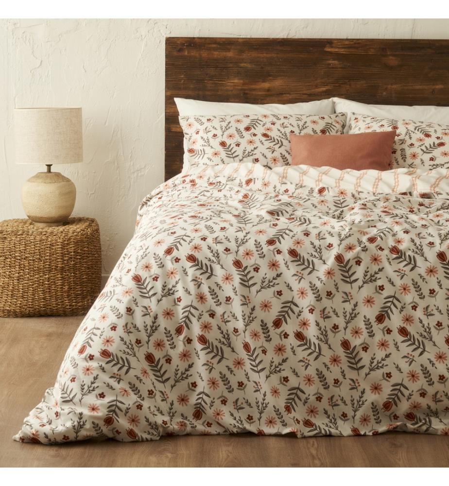 Housse de couette double Florian 200x220 cm - Terracotta