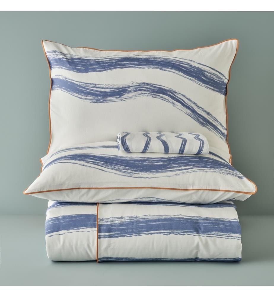 Copripiumino matrimoniale Marine piping 200x220 cm - Blu e bianco