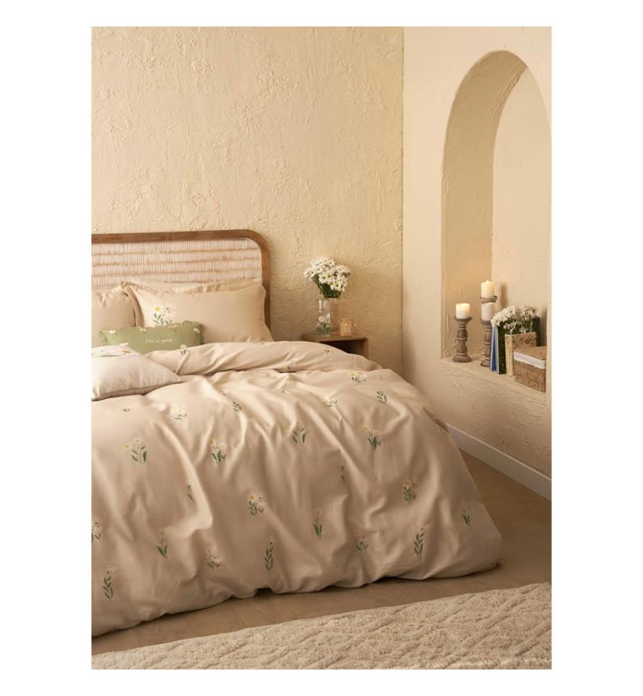 Parure de Lit Double Daisy - Beige