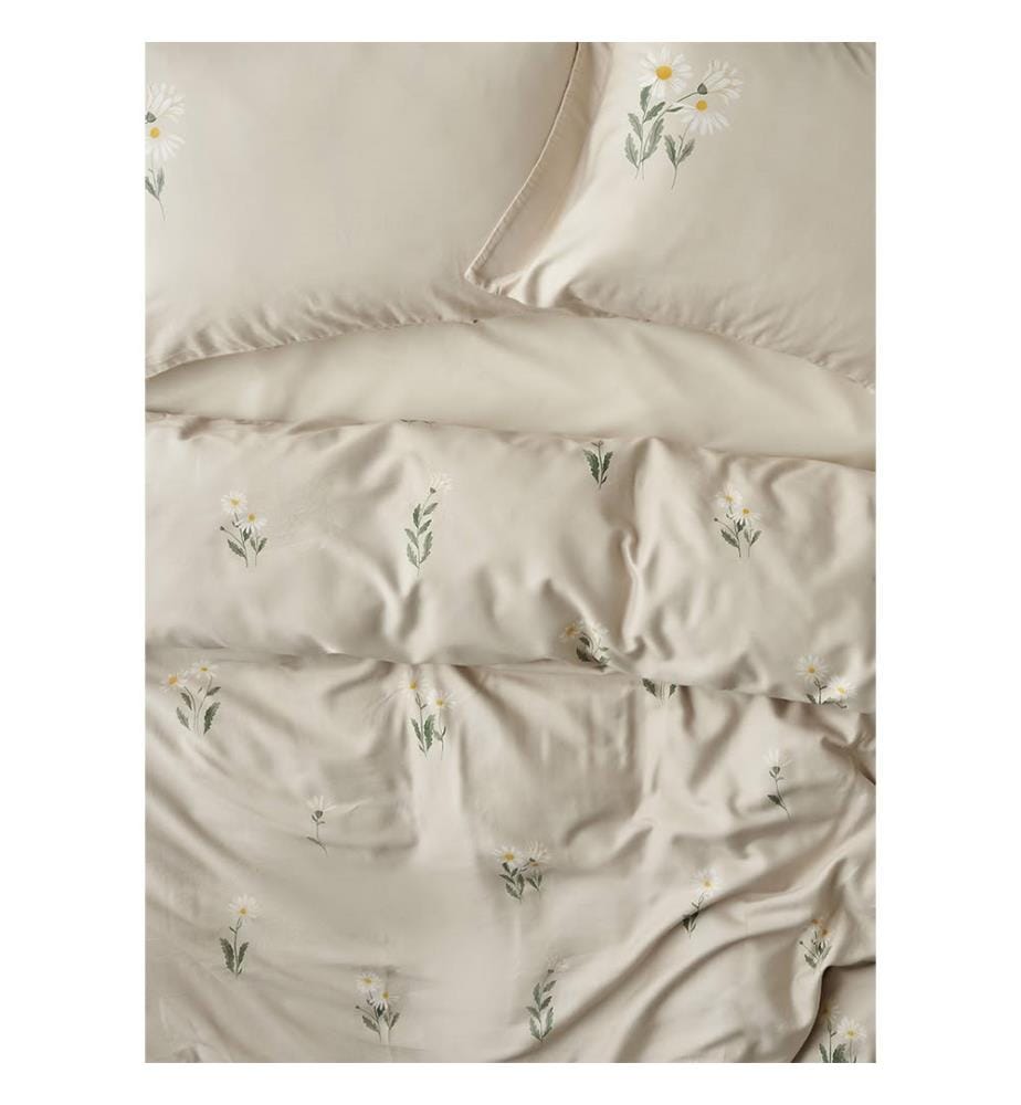 Parure de Lit Double Daisy - Beige