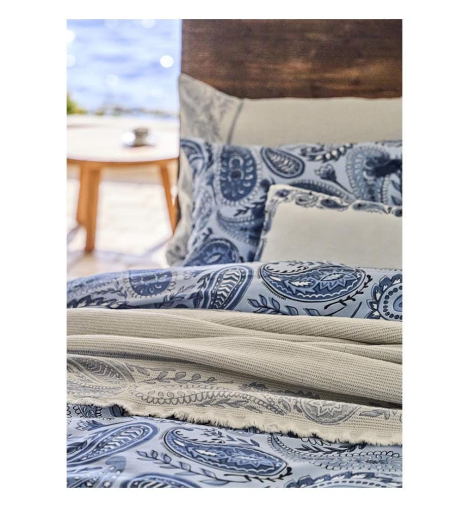 Parure de Lit Double Paisley - Bleu
