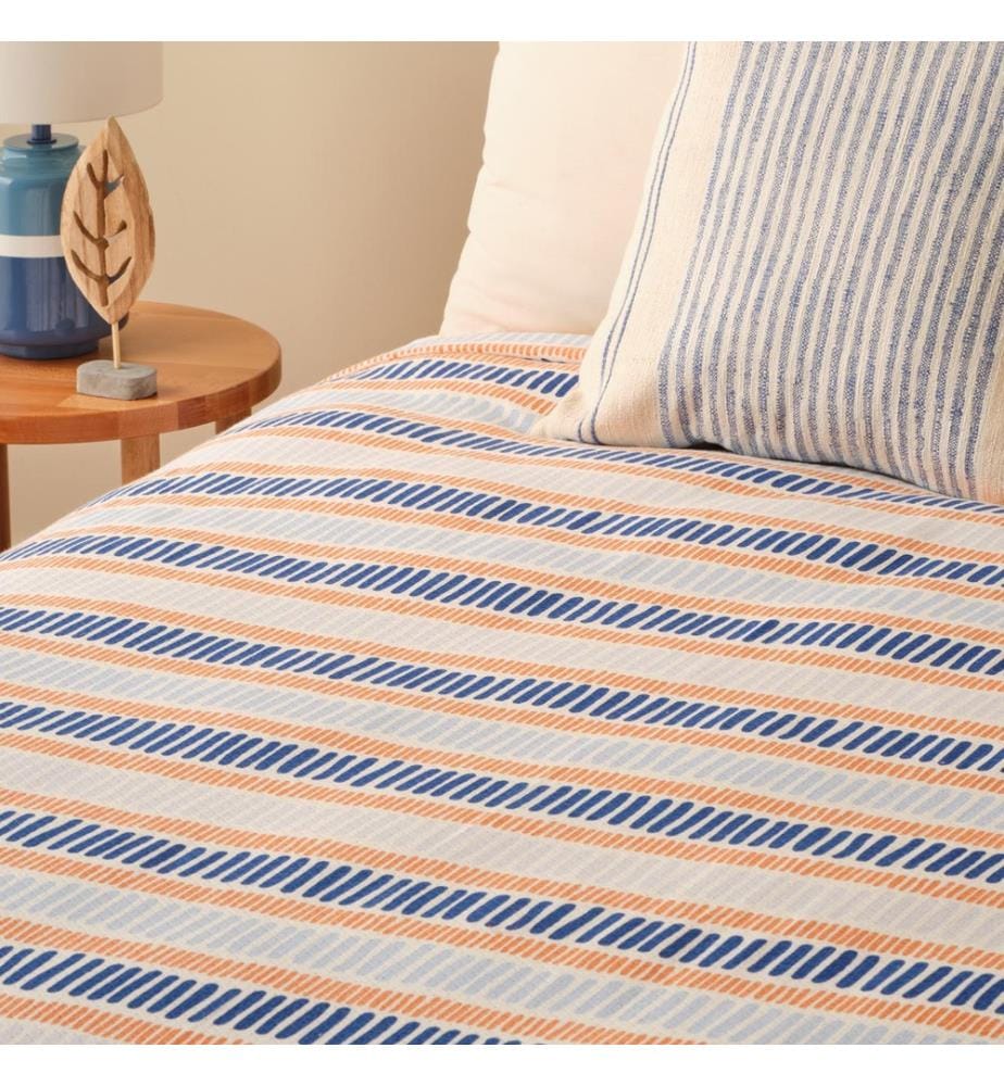Cooper printed double bedspread 200x220 cm - Blue