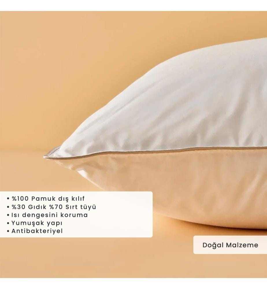 Oreiller en plumes d'oie Diamond 50x70 cm - Blanc