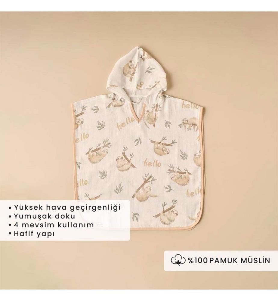Poncho Enfant Paresseux - Beige