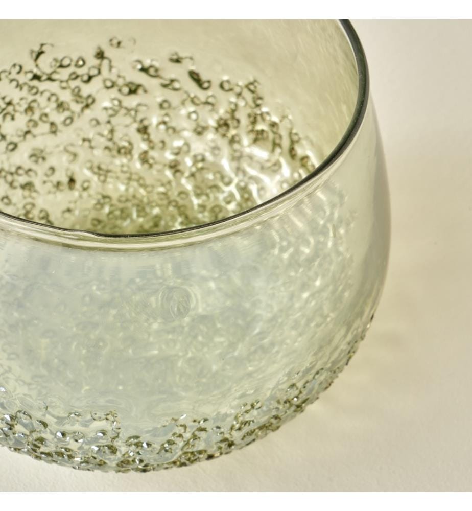 Bougeoir brillant 11x11x8,5 cm - Vert