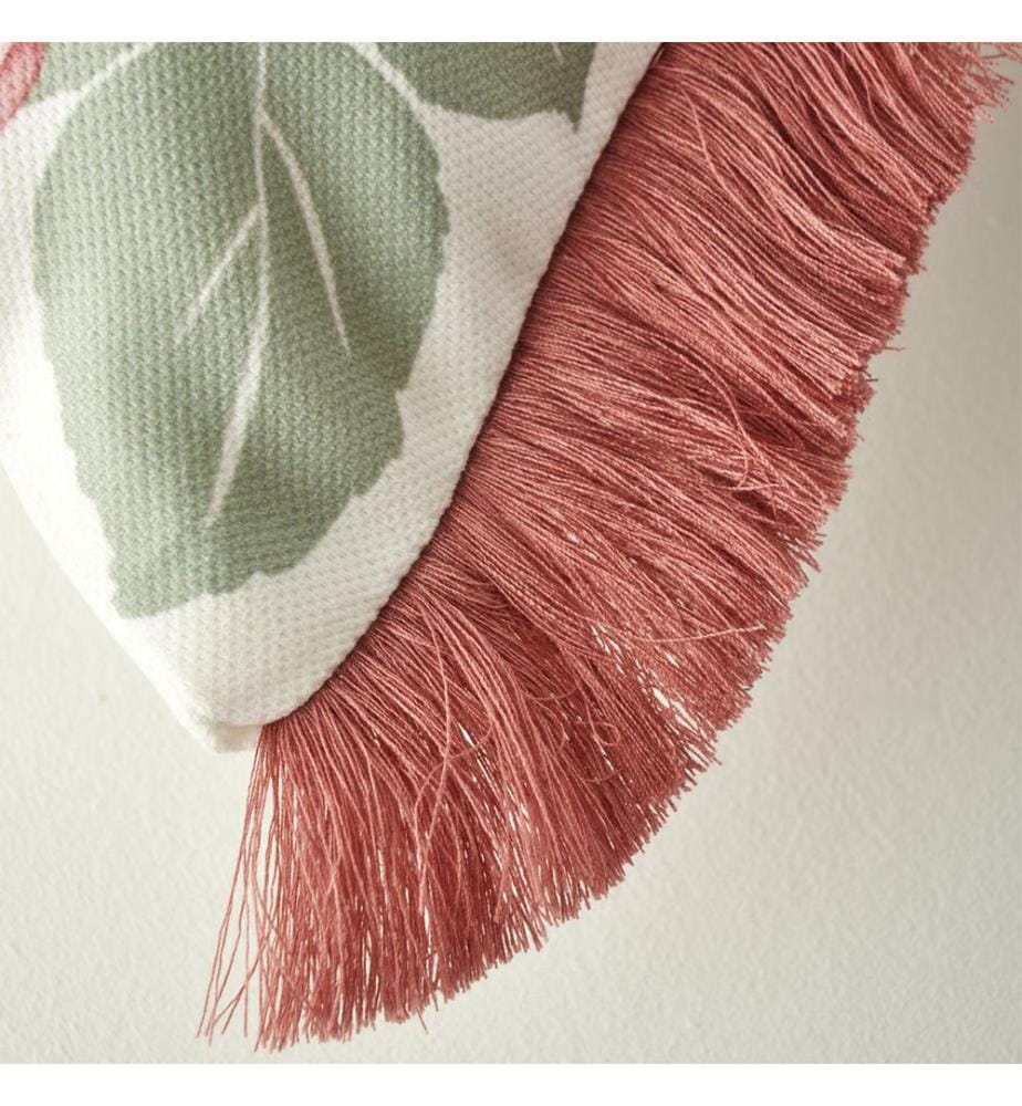 Housse de coussin décorative imprimée Rose - Crème