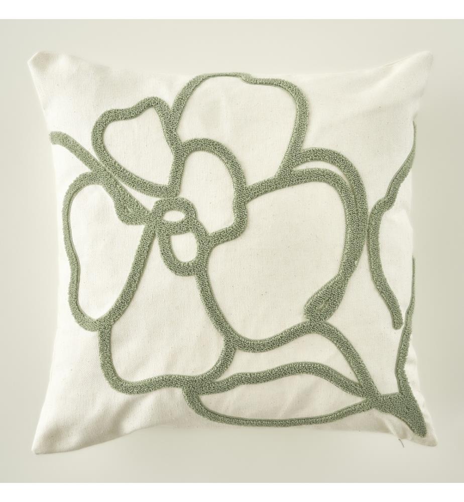 Housse de coussin décorative Grace 43x43 cm - Vert