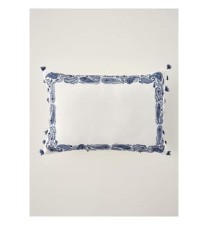 Housse de Coussin Perlée Paisley - Bleu