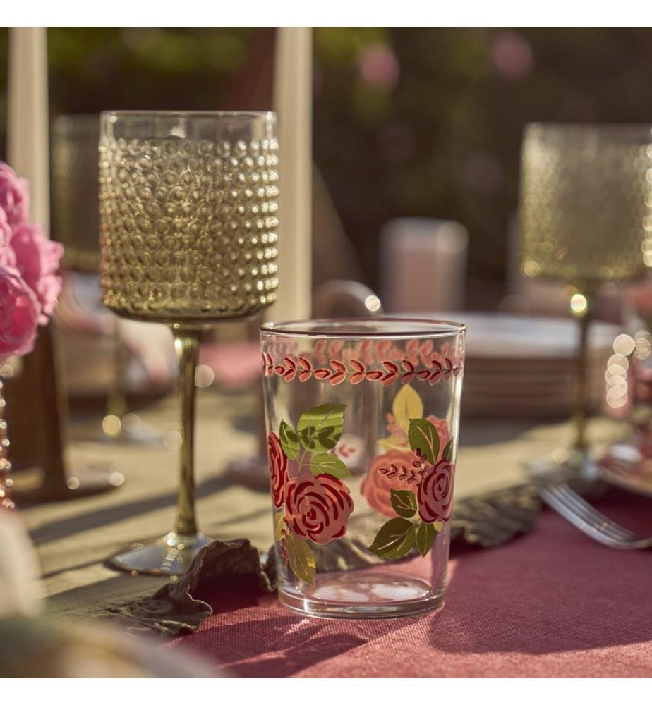 Softdrink-Glas „Rose“ – Mehrfarbig