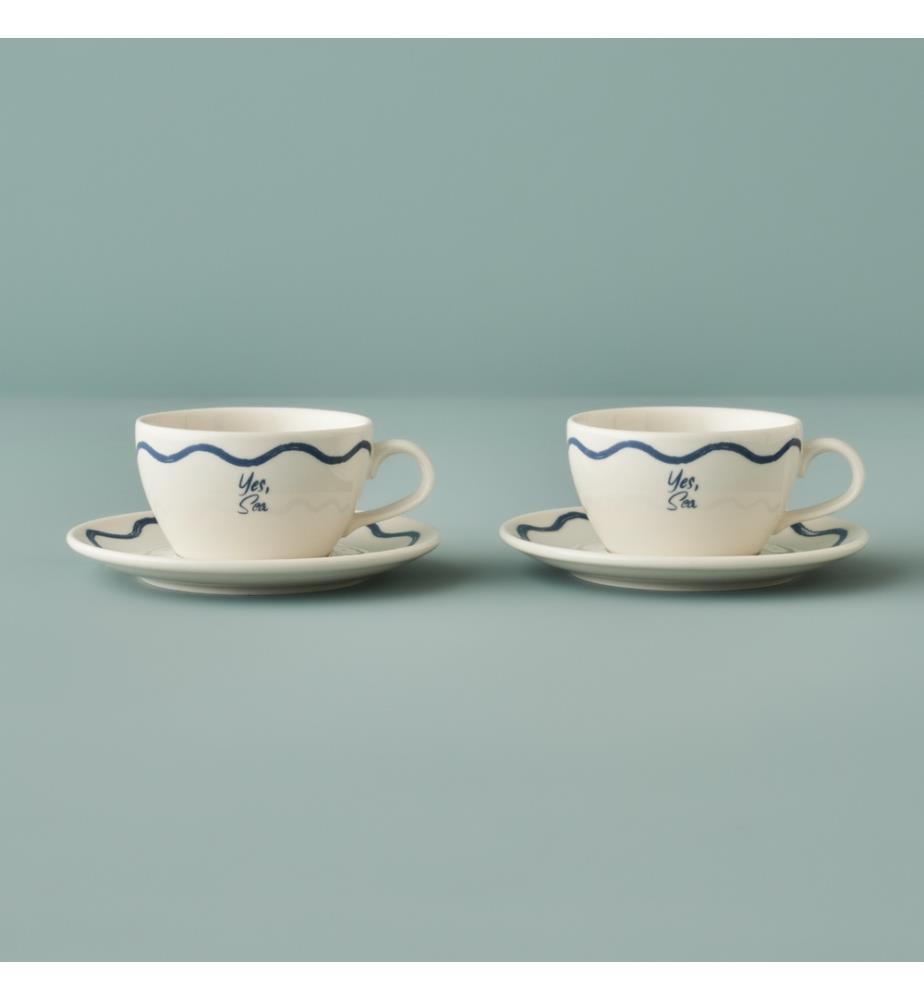 Set di tazze da tè Marine 2 pezzi 270 cc - Blu