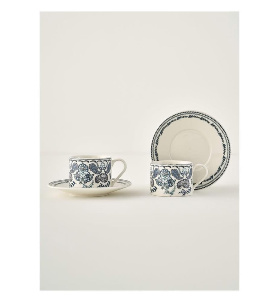 Lot de 2 Tasses à Thé Paisley - Bleu