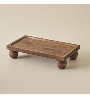 Présentoir rectangulaire en bois 17x30 cm - Naturel