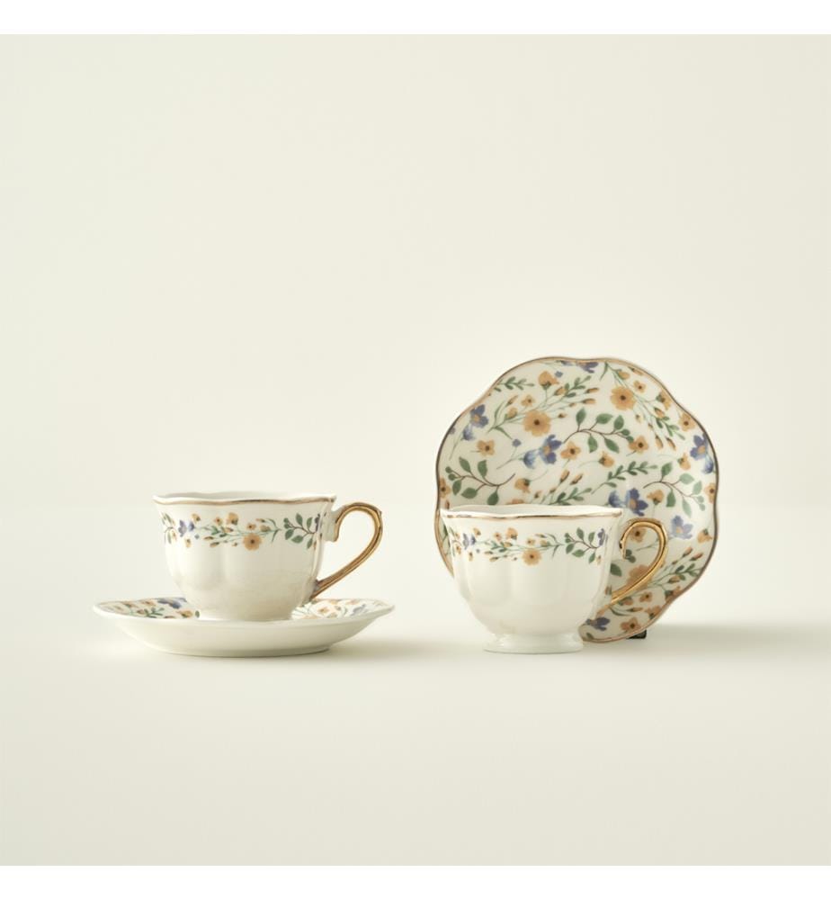 Set of 2 Coffee Cups, 90 ml - Multicolor