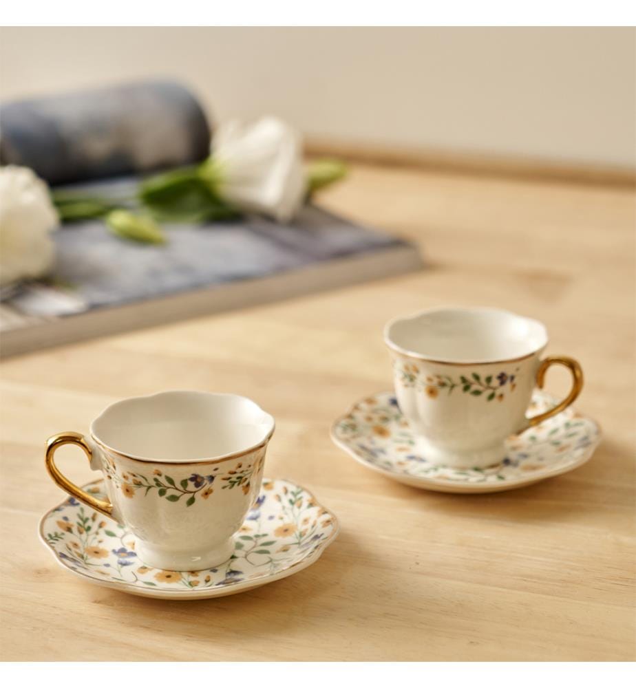 Set of 2 Coffee Cups, 90 ml - Multicolor