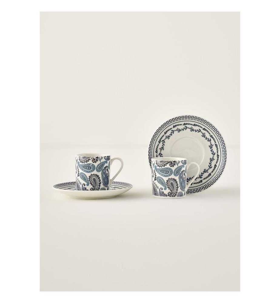 Set di 2 tazze da caffè Paisley - Blu