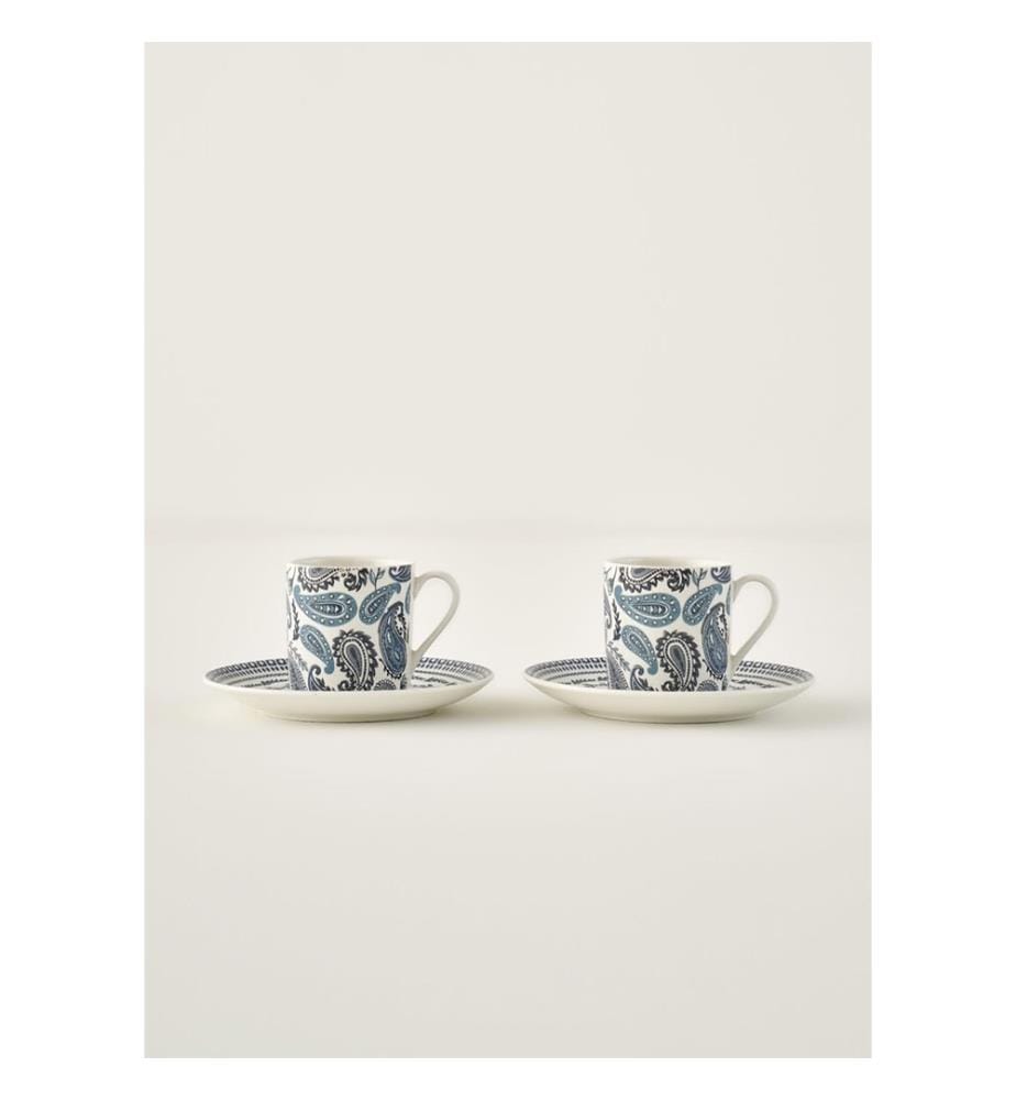Set di 2 tazze da caffè Paisley - Blu