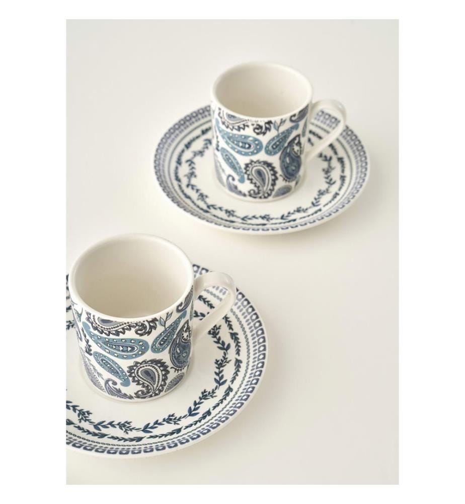 Set di 2 tazze da caffè Paisley - Blu