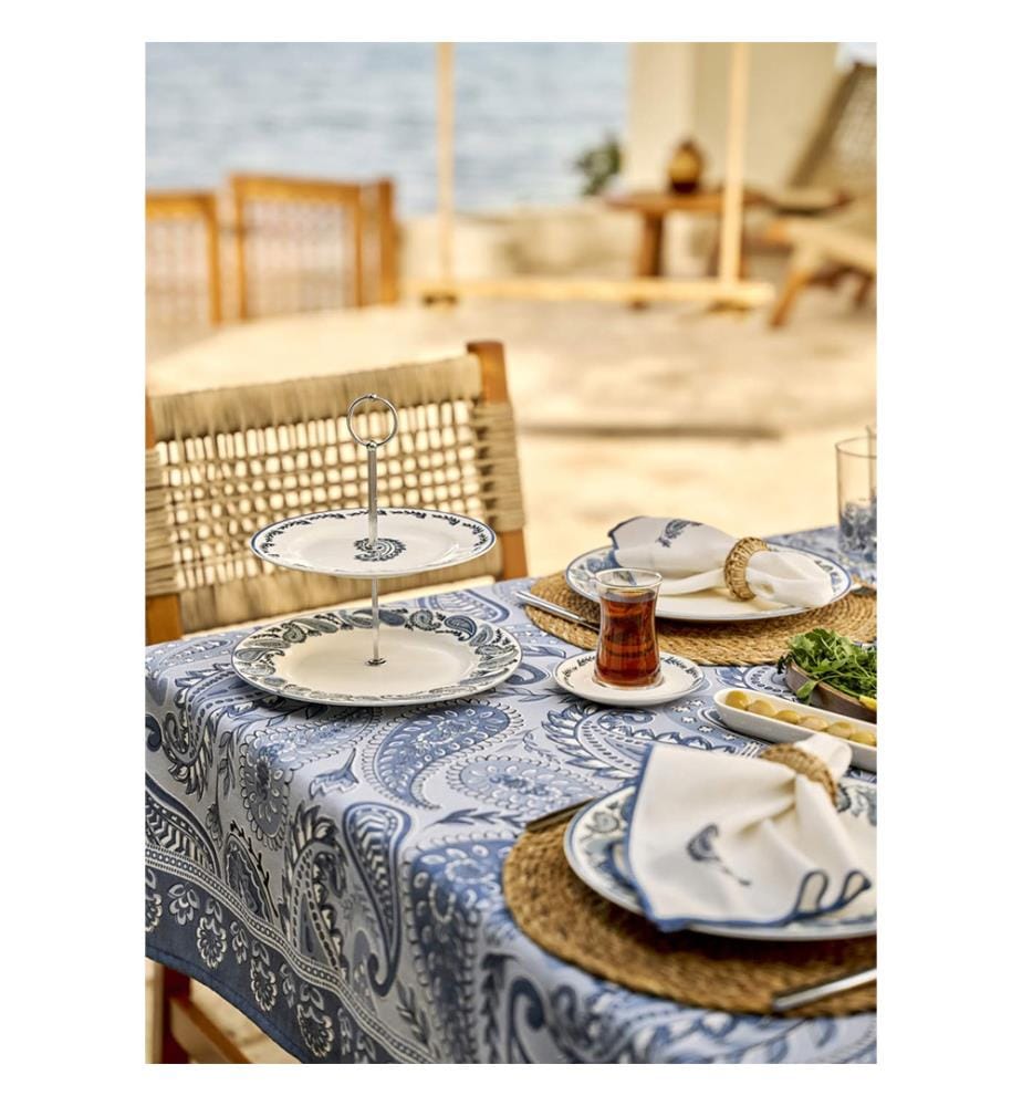 Espositore per biscotti a 2 ripiani Paisley - Blu