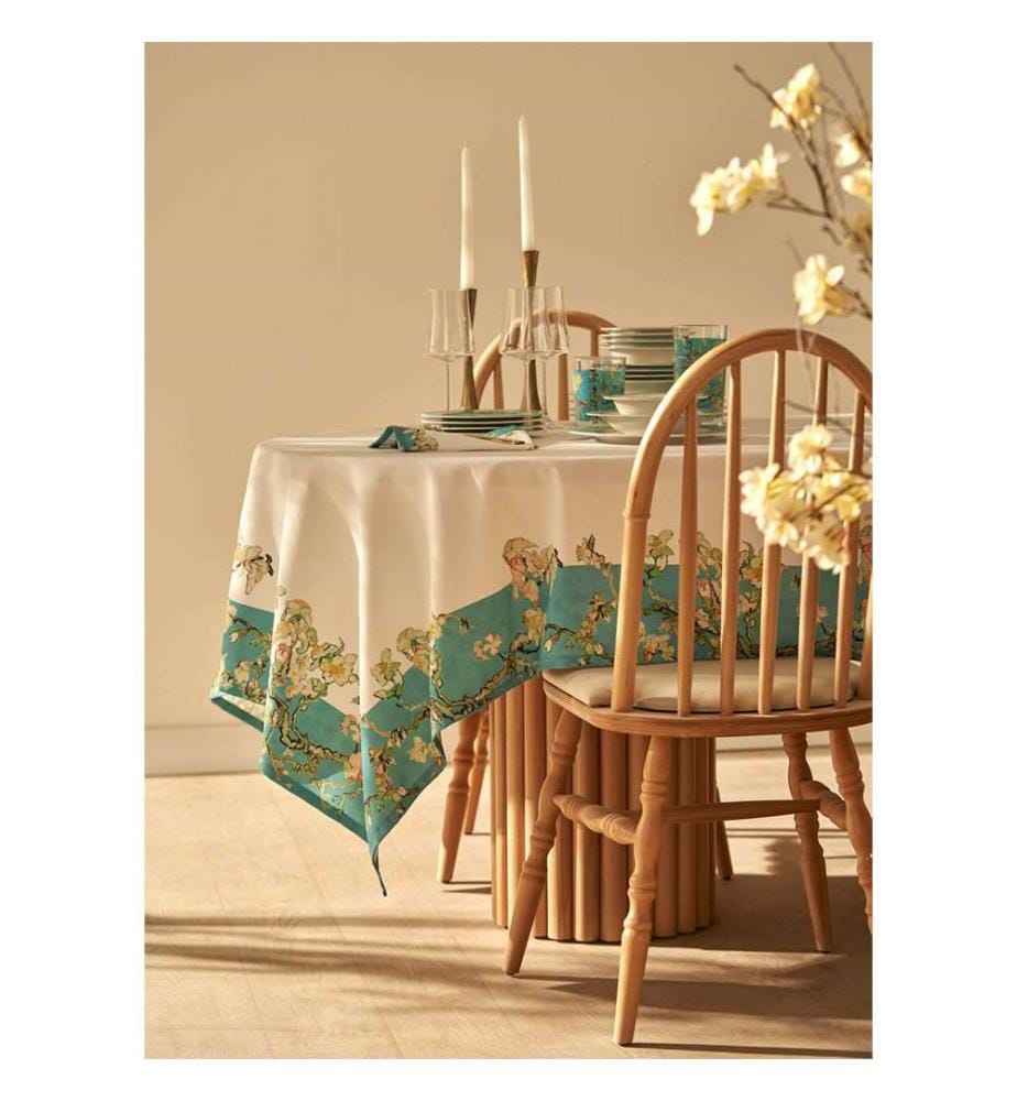 Nappe imprimée 150 x 250 cm - Turquoise