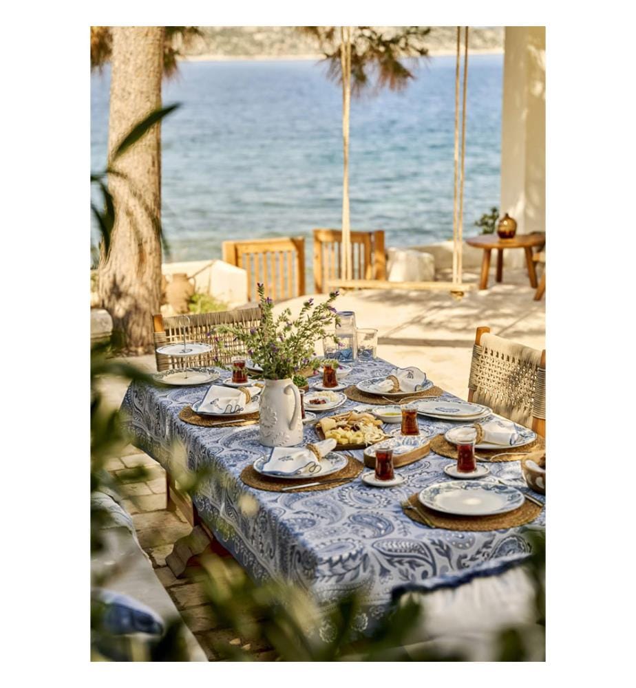 Nappe Imprimée Paisley - Bleu
