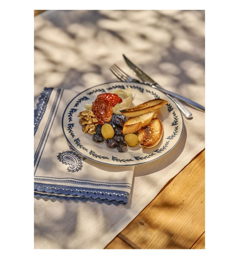 Lot de 6 Assiettes à Dessert Paisley - Bleu