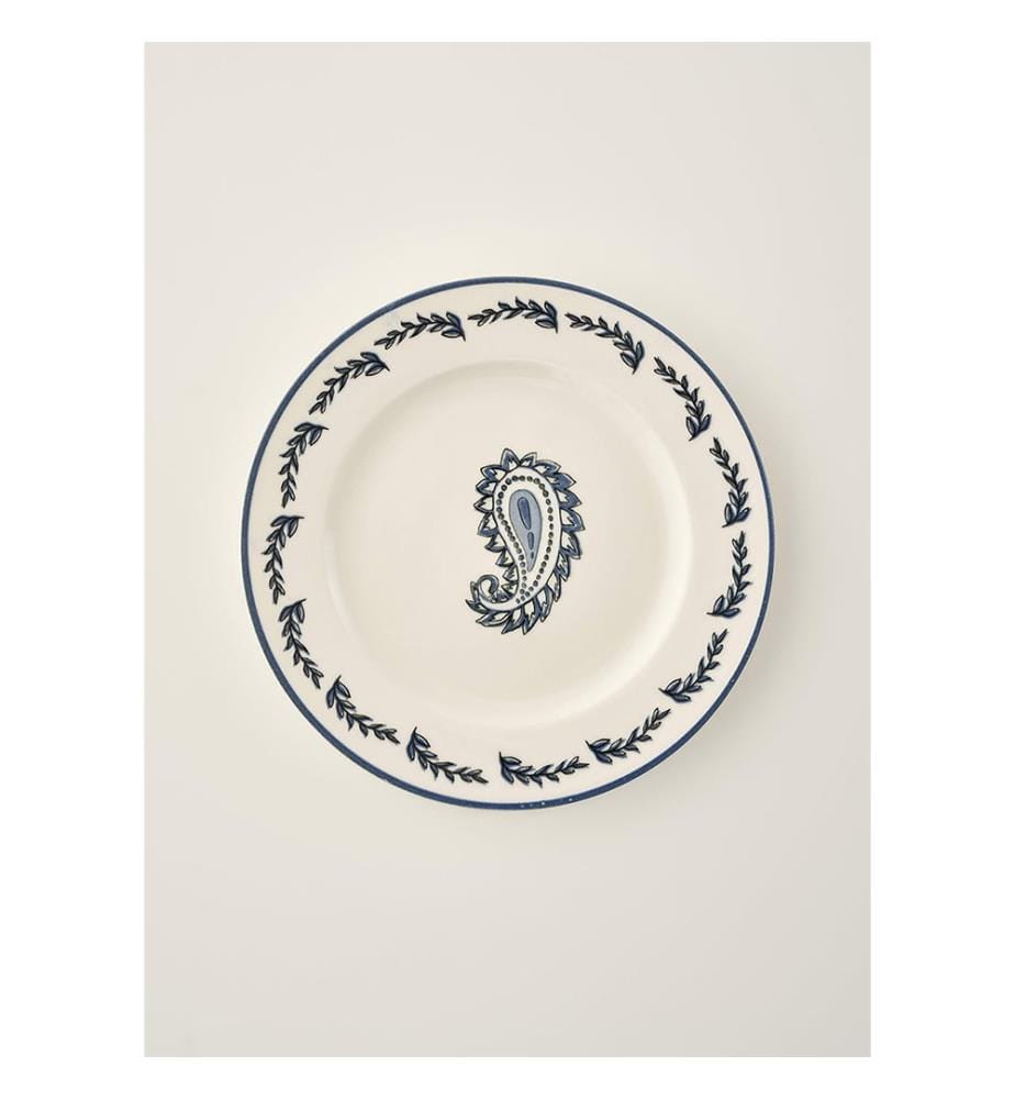 Lot de 6 Assiettes à Dessert Paisley - Bleu