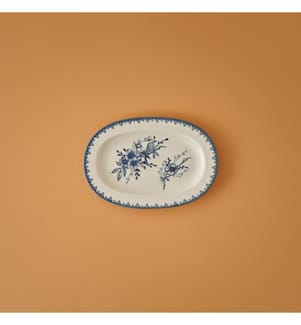 Petite assiette de service Bleu Blanc 25 cm - Bleu