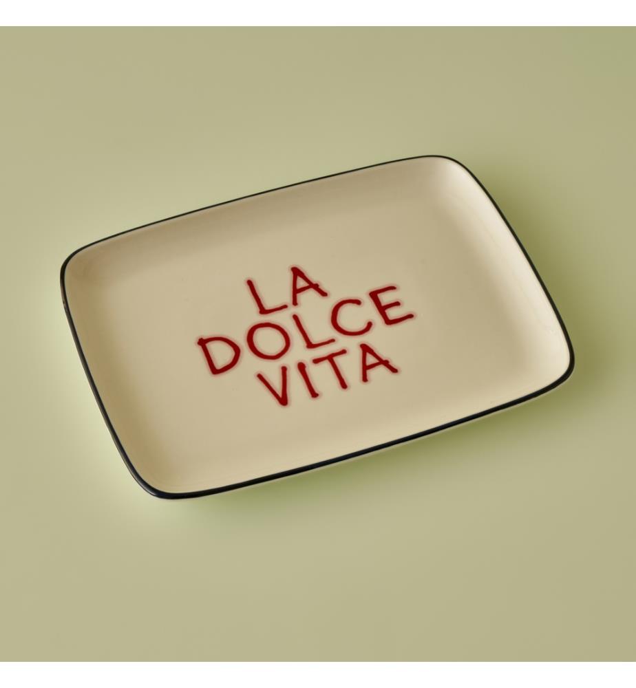 Assiette de service rectangulaire Line 27x20 cm - Bleu foncé