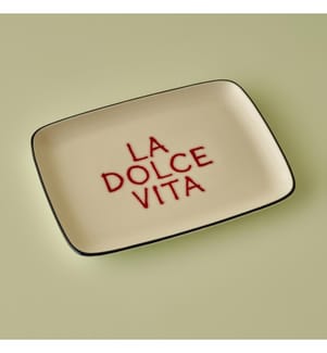 Assiette de service rectangulaire Line 27x20 cm - Bleu foncé