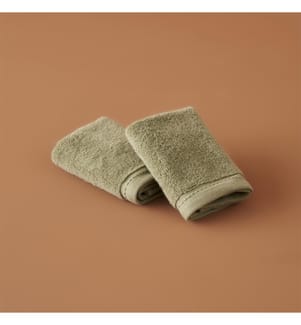 Lot de 2 serviettes de toilette, 30 x 30 cm - Vert
