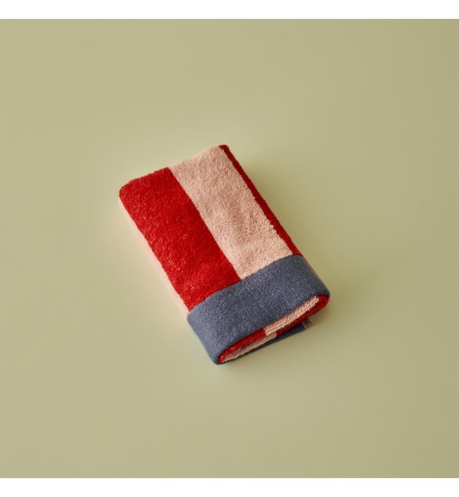 Serviette éponge Line Collection - Rouge