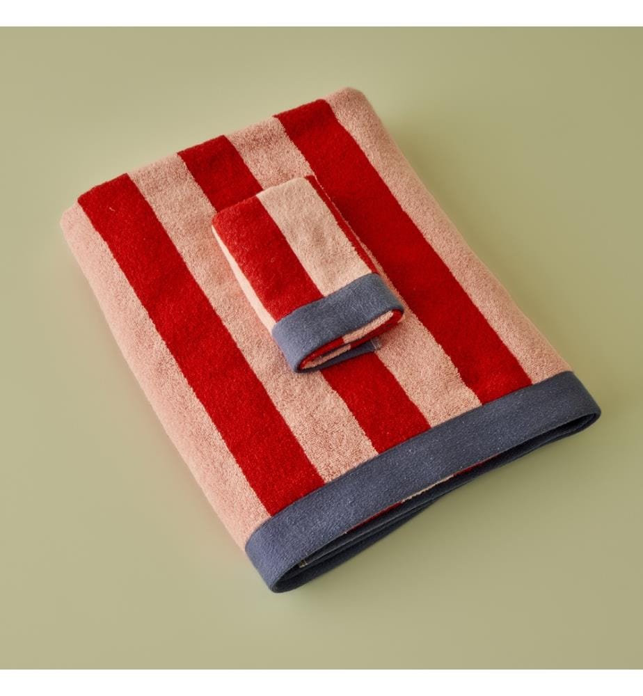 Serviette éponge Line Collection - Rouge