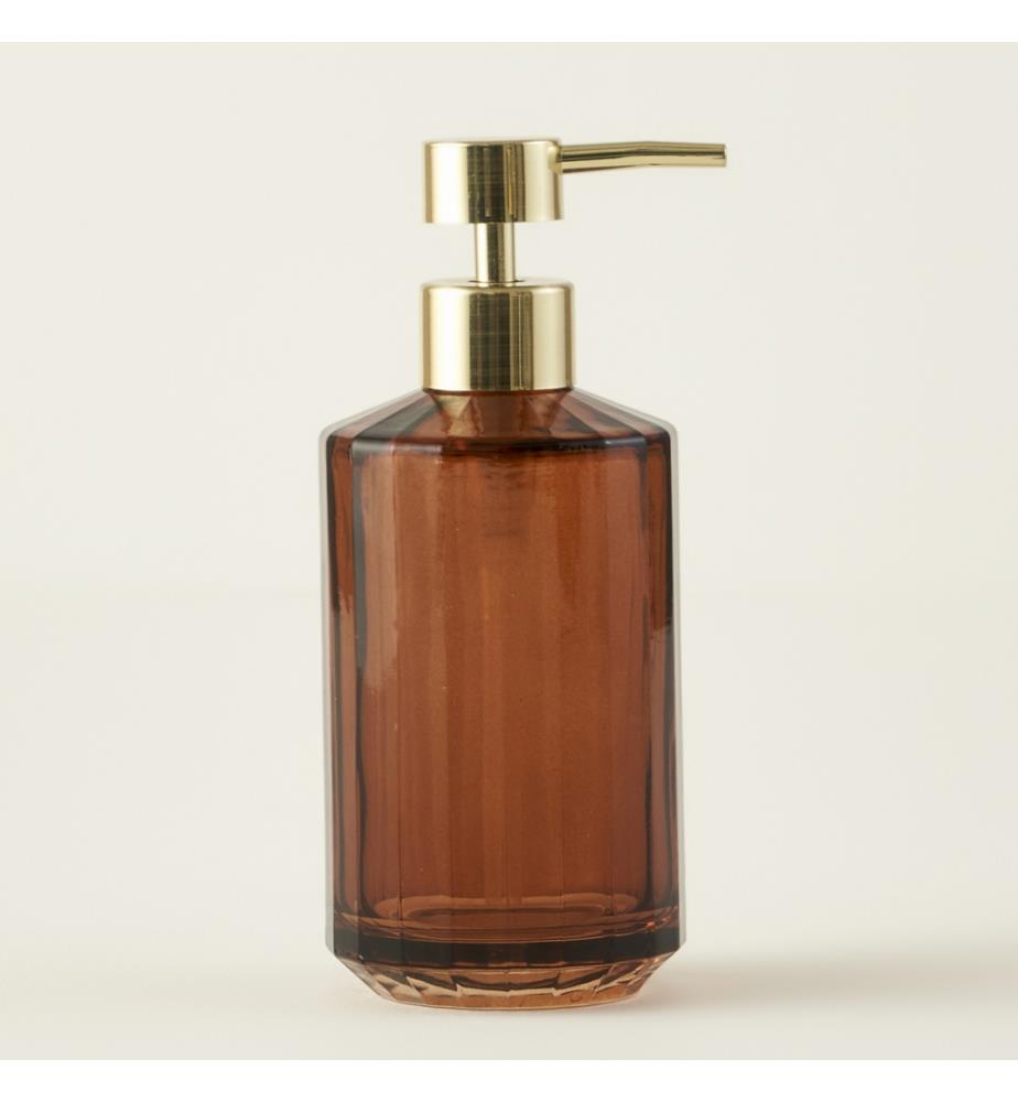 Distributeur de savon Camila 8x8x19 cm - Ambre