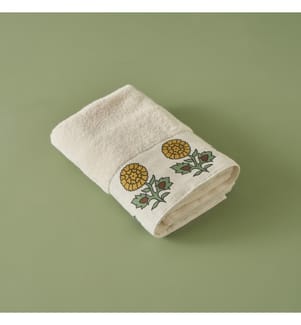 Serviette de toilette indienne 50x70 cm - Beige