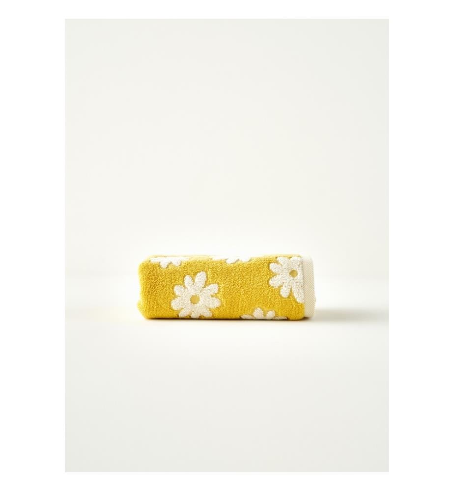 Serviette de toilette Daisy Jacquard - Jaune