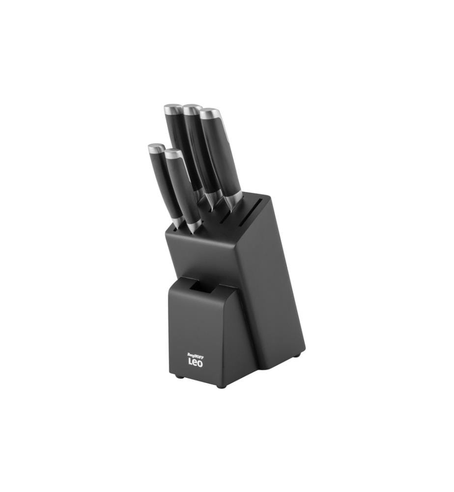 BERGHOFF - Messerblock-Set mit Messer Leo Graphite 6-teilig, Schwarz