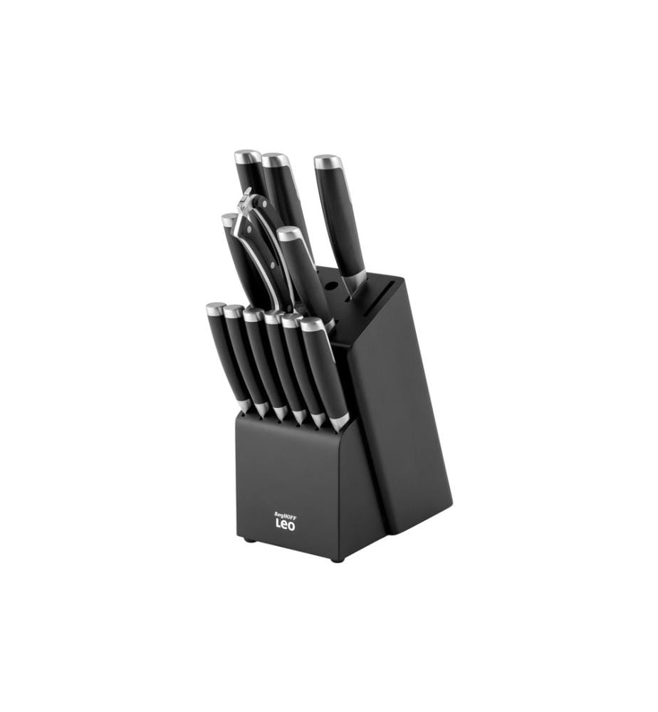 BERGHOFF - Messerblock-Set mit Messer Leo Graphite 13-teilig, Schwarz
