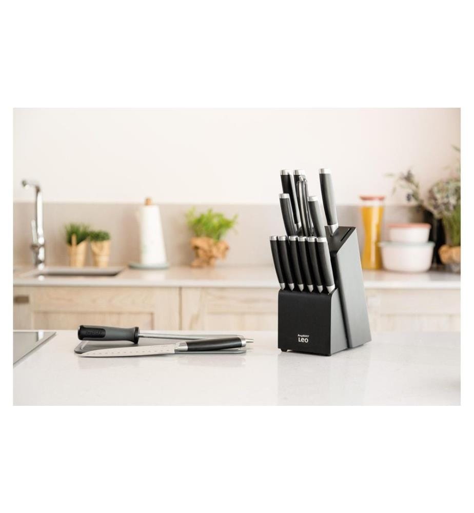BERGHOFF - Messerblock-Set mit Messer Leo Graphite 13-teilig, Schwarz